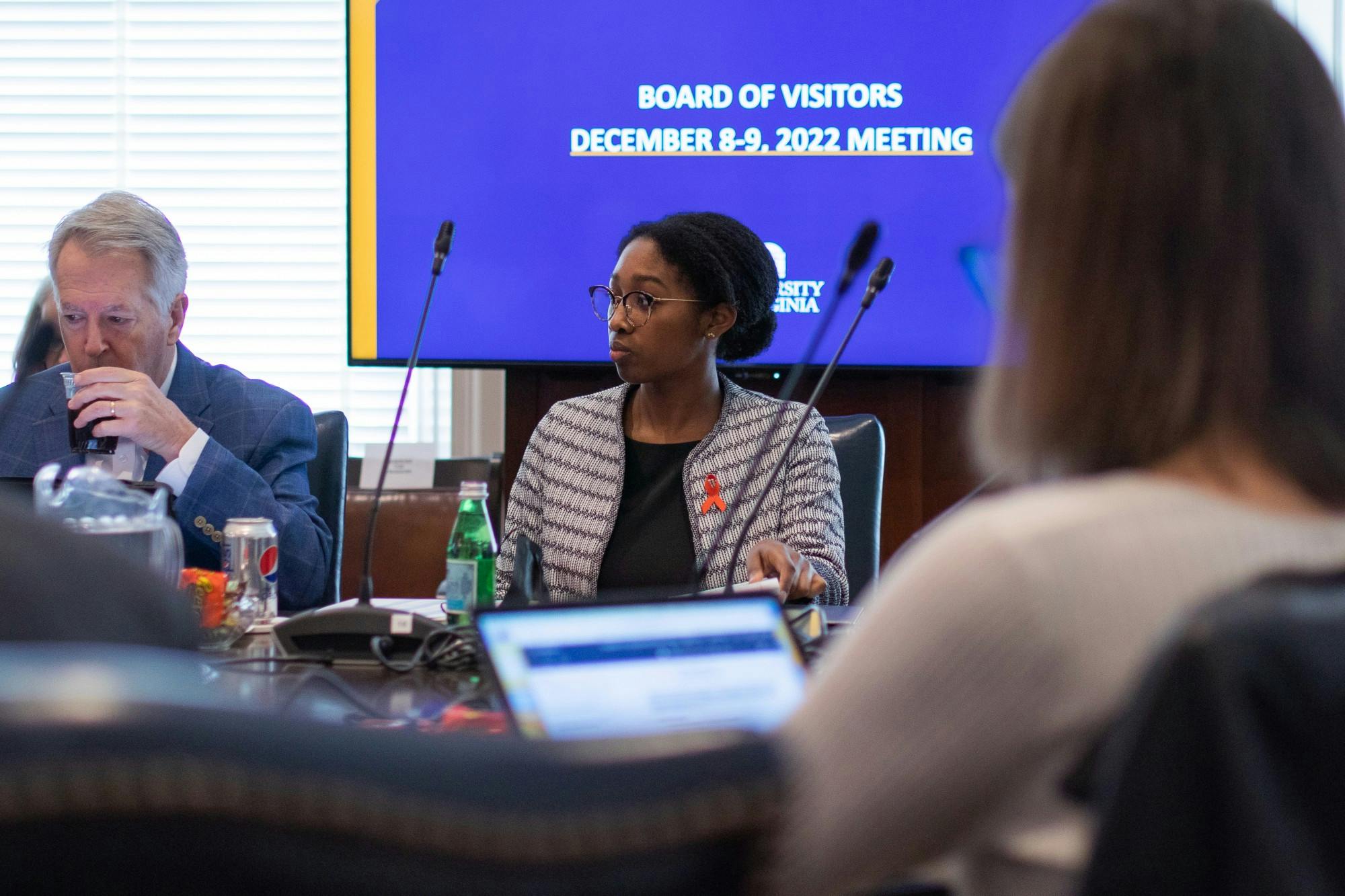 Lily Roberts, student member of the Board and fourth-year Architecture student, raised concerns about increasing prices while also mandating on-Grounds housing for second-years, a key tenet of University President Ryan’s 2030 plan.