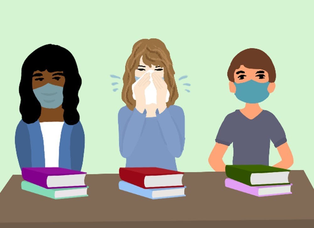 教授担忧教室里的有症状学生