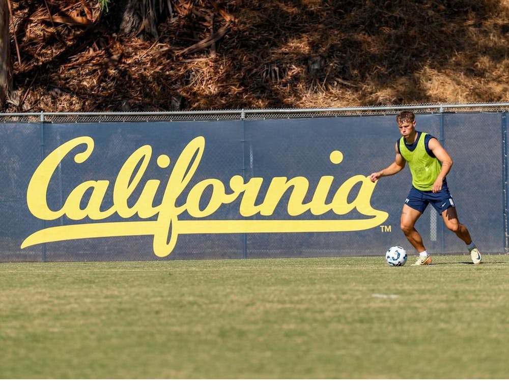 <p>Senior defender Luc Mikula during a training session Friday at California.&nbsp;</p>