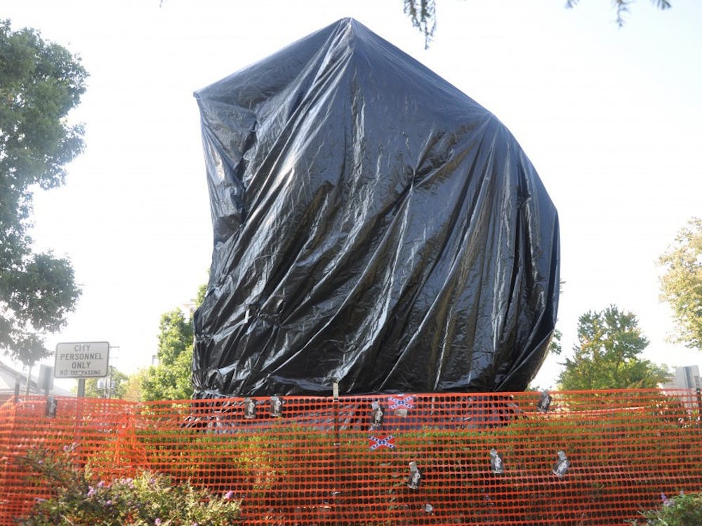 The statue’s tarps have been taken down against the City’s wishes by unknown actors numerous times since August, with the most recent removals occuring as recently as Wednesday.