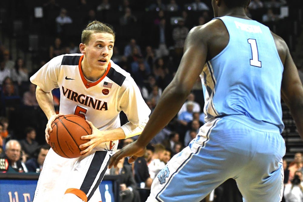 Freshman Kyle Guy carried Virginia's offense in the win, scoring 19 points on the strength of five three-pointers.