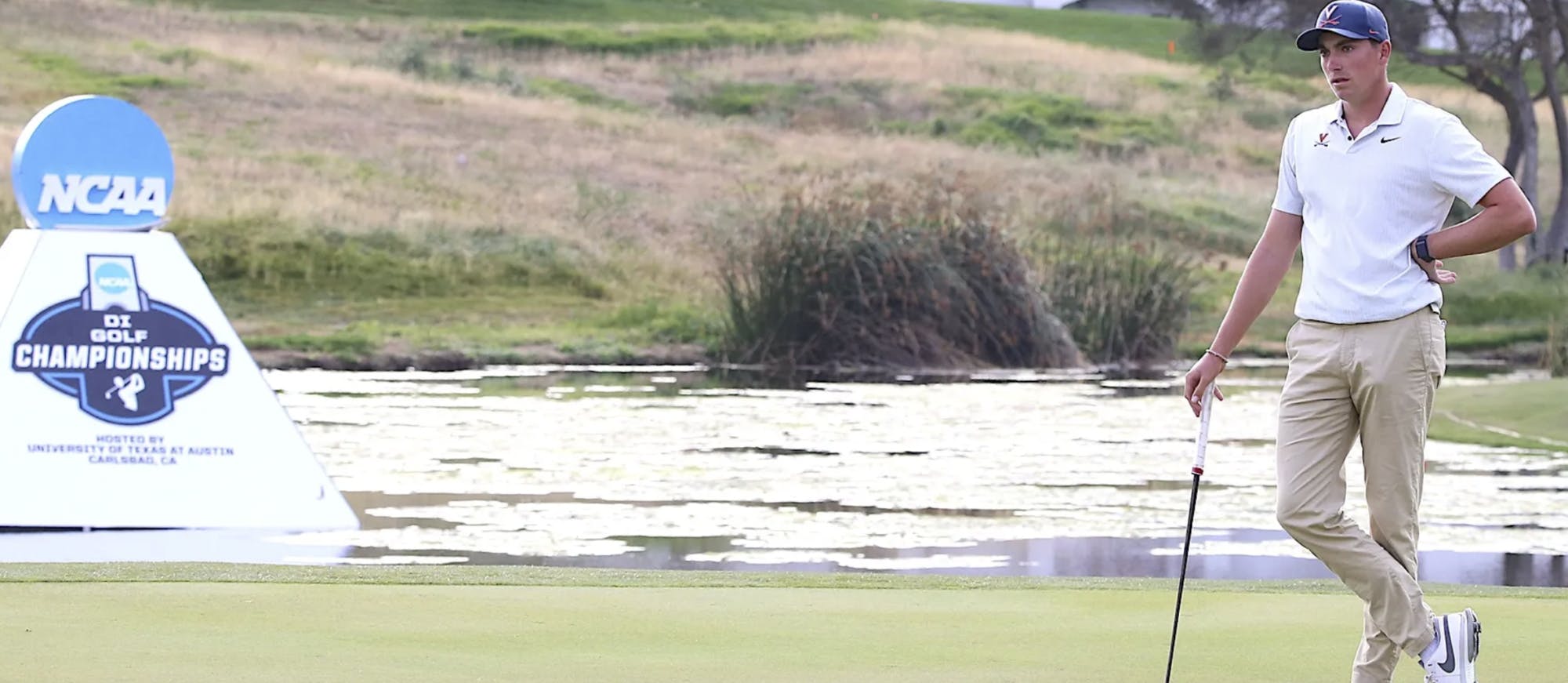 Ben James reacts to an offline shot in the NCAA quarterfinal.