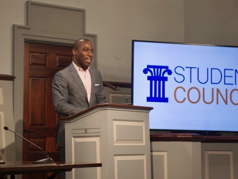Richmond Mayor Levar Stoney began his lecture at the Miller Center by discussing his entrance to political engagement.