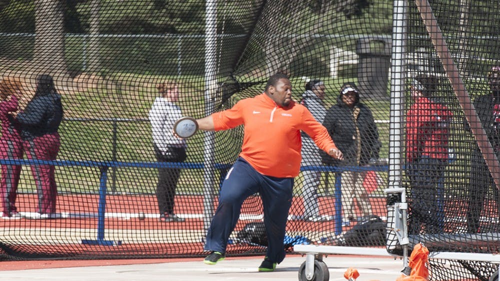 Sophomore thrower Oghenakpobo Efekoro recorded the only first-place finish for the Virginia men's track and field team this weekend in the shot put.&nbsp;