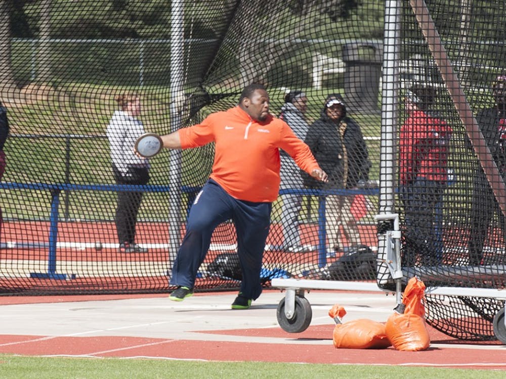 Sophomore thrower Oghenakpobo Efekoro recorded the only first-place finish for the Virginia men's track and field team this weekend in the shot put. 