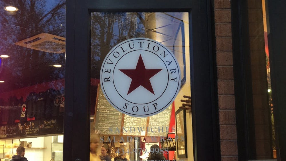 Revolutionary Soup's Corner location is open 11 a.m. to 4 p.m. Monday through Thursday and 11 a.m. to 8 p.m. Fridays and Saturdays. The restaurant is closed on Sunday.
