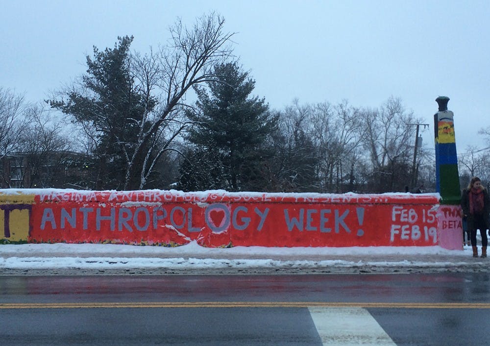 <p>The Virginia Anthropology Society painted Beta Bridge to promote their weeklong event.&nbsp;</p>