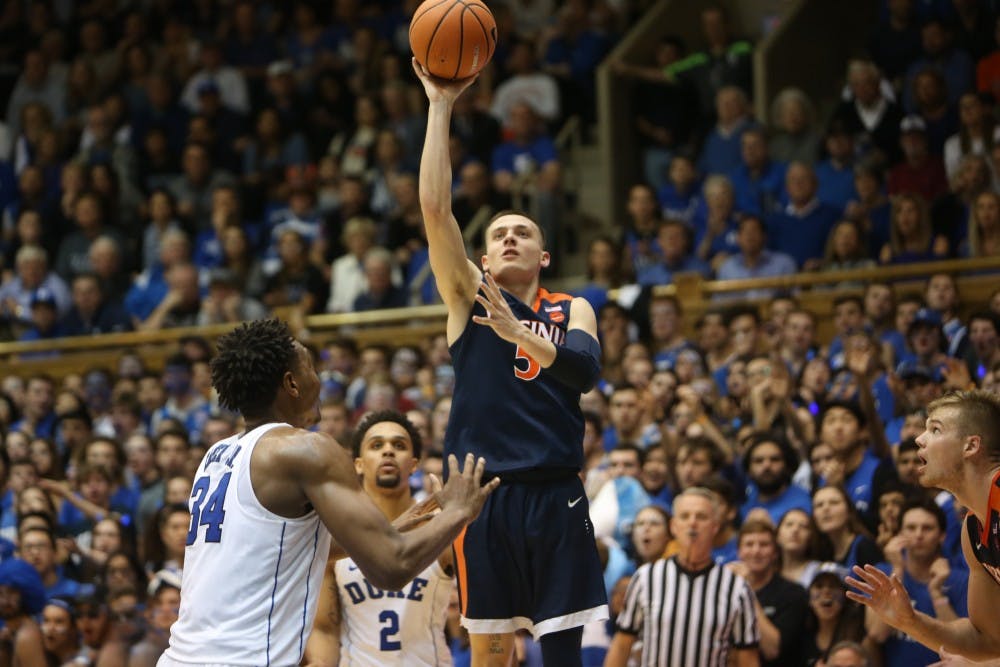 <p>Sophomore guard Kyle Guy led Virginia with 17 points in the team's 65-63 victory over Duke.</p>