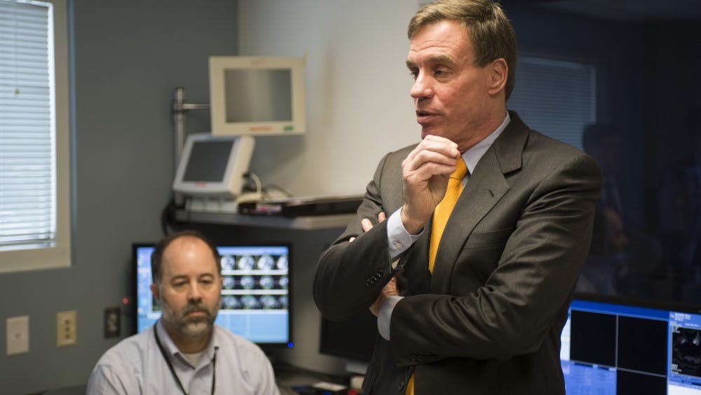 Sen. Mark Warner (above) visited the University's Focused Ultrasound Center Wednesday morning while on a tour of the state. He is up for reelection this November.