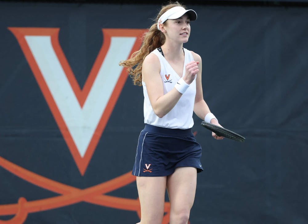 <p>Graduate student Julia Adams won her doubles match with Melodie Collard against Miami</p>