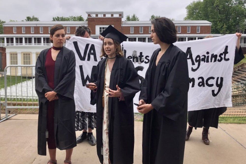 The three graduating students said they felt the University did not adequately respond to the white supremacist rallies of last August.