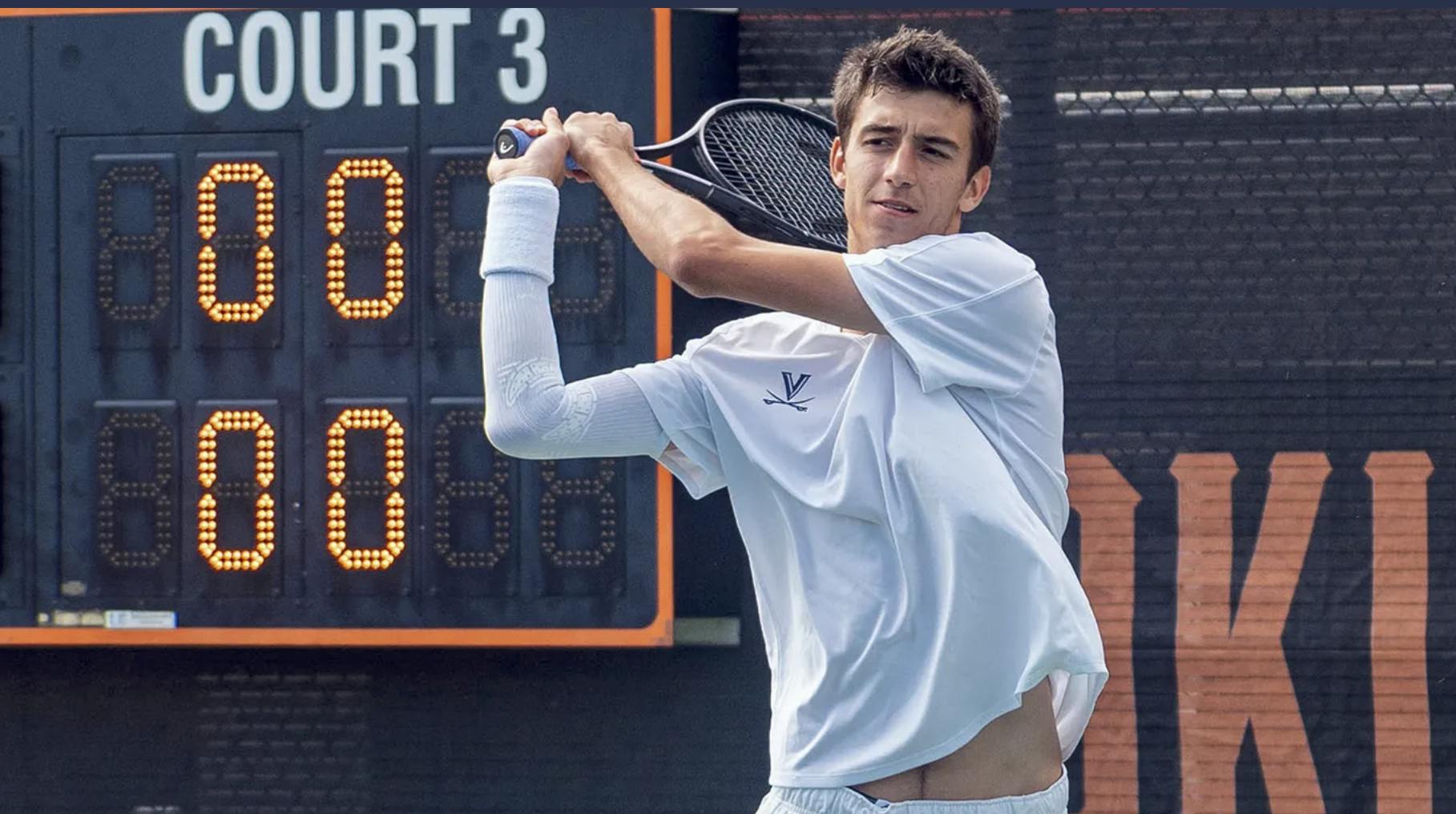 Freshman Dylan Dietrich, who will be a key contributor next season and beyond, makes a play at the NCAA Quarterfinal.