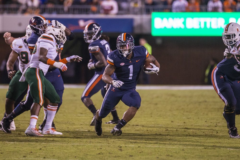 Senior running back Jordan Ellis led the way with 86 yards and a touchdown Saturday night against Miami.