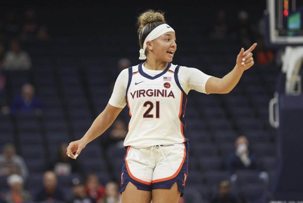 Kymora Johnson commands the Virginia offense in a win against Campbell, 2023. 