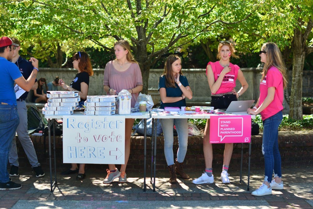 Student political groups have worked to register more people to vote for the upcoming gubernatorial election.