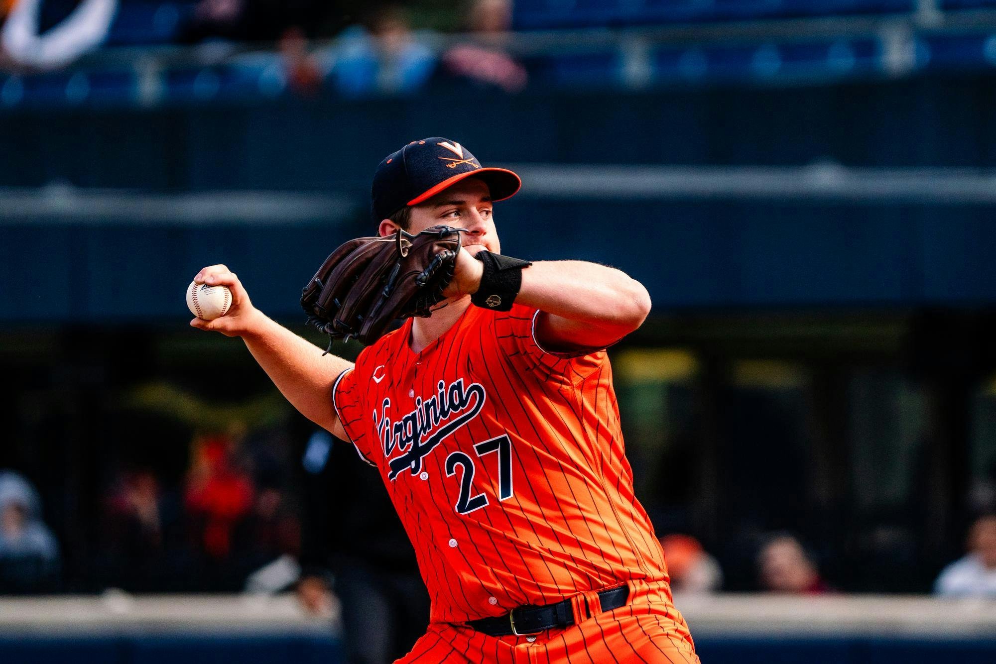 In a relief appearance, Drew Koenen prepares to launch. 