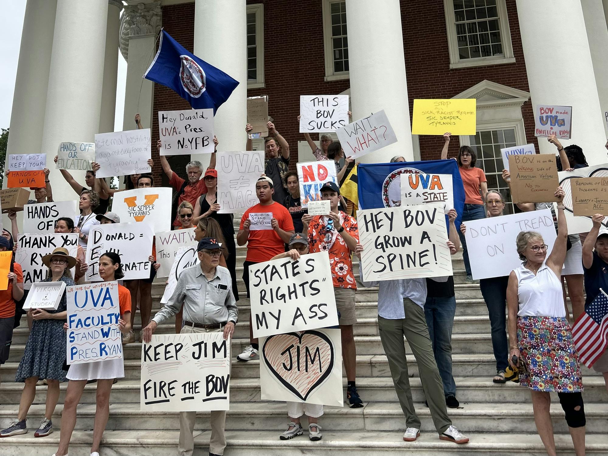 Many protestors noted their admiration for Ryan as a University leader and individual.
