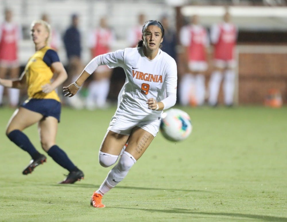 Freshman forward Diana Ordonez scored twice in the Virginia win.