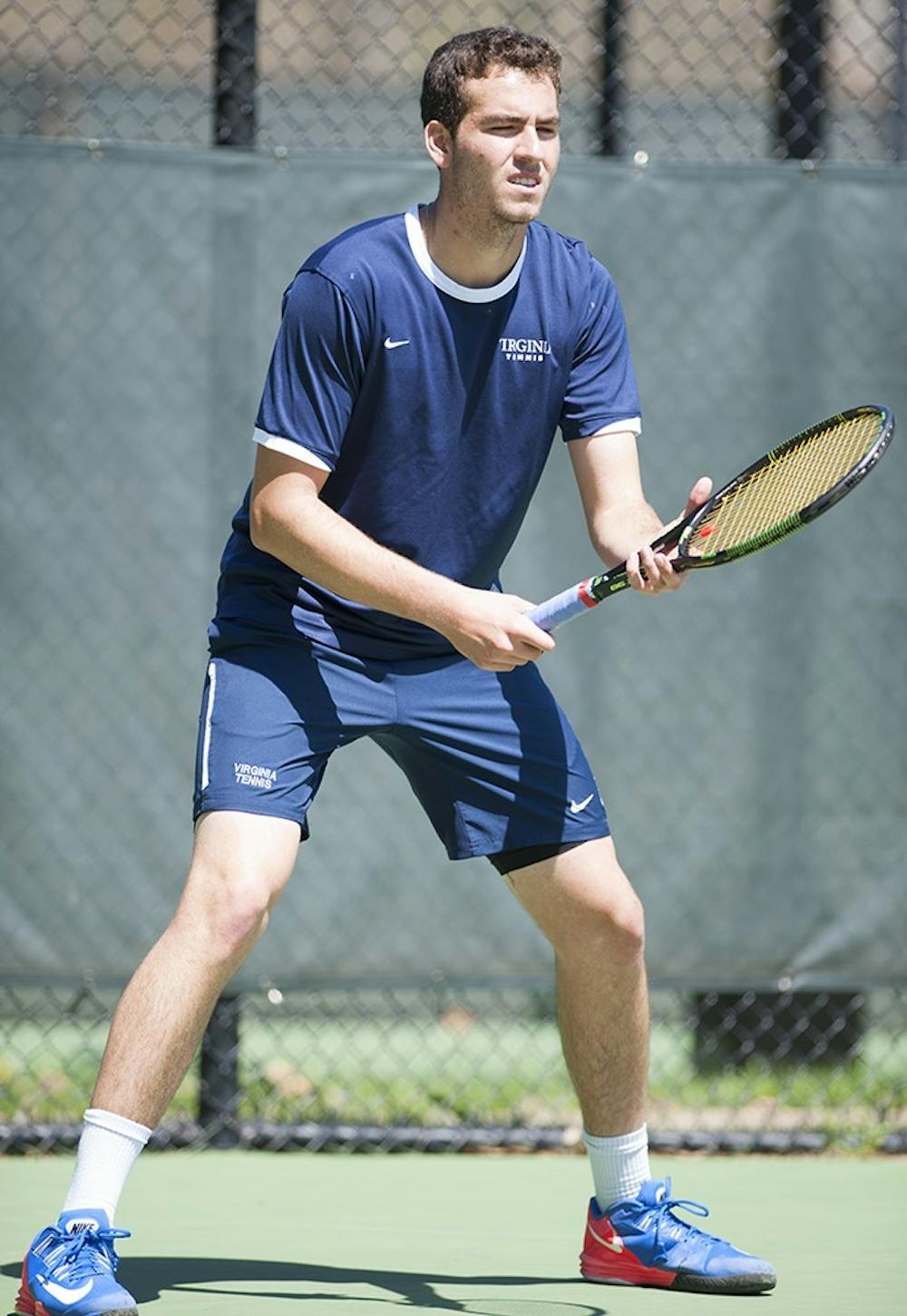 <p>Senior Ryan Shane dropped his singles match in a tiebreaker to North Carolina junior Brayden Schnur. Shane and the Cavaliers saw their streak of 140 consecutive ACC wins snapped Monday.&nbsp;  </p>