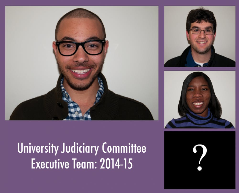 	<p>The incoming University Judiciary Committee selected third-year College student Timothy Kimble (left) as Chair, second-year Law student Sam Brickfield (top right) as vice-chair for sanctions and third-year Batten student Shanice Hardy (middle right) as vice-chair for trials Sunday night. The Committee did not fill the vice-chair for first-years position.</p>