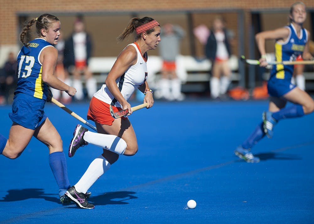 Junior striker Caleigh Foust scored the lone Virginia goal in the 2-1 loss to the Blue Devils.&nbsp;
