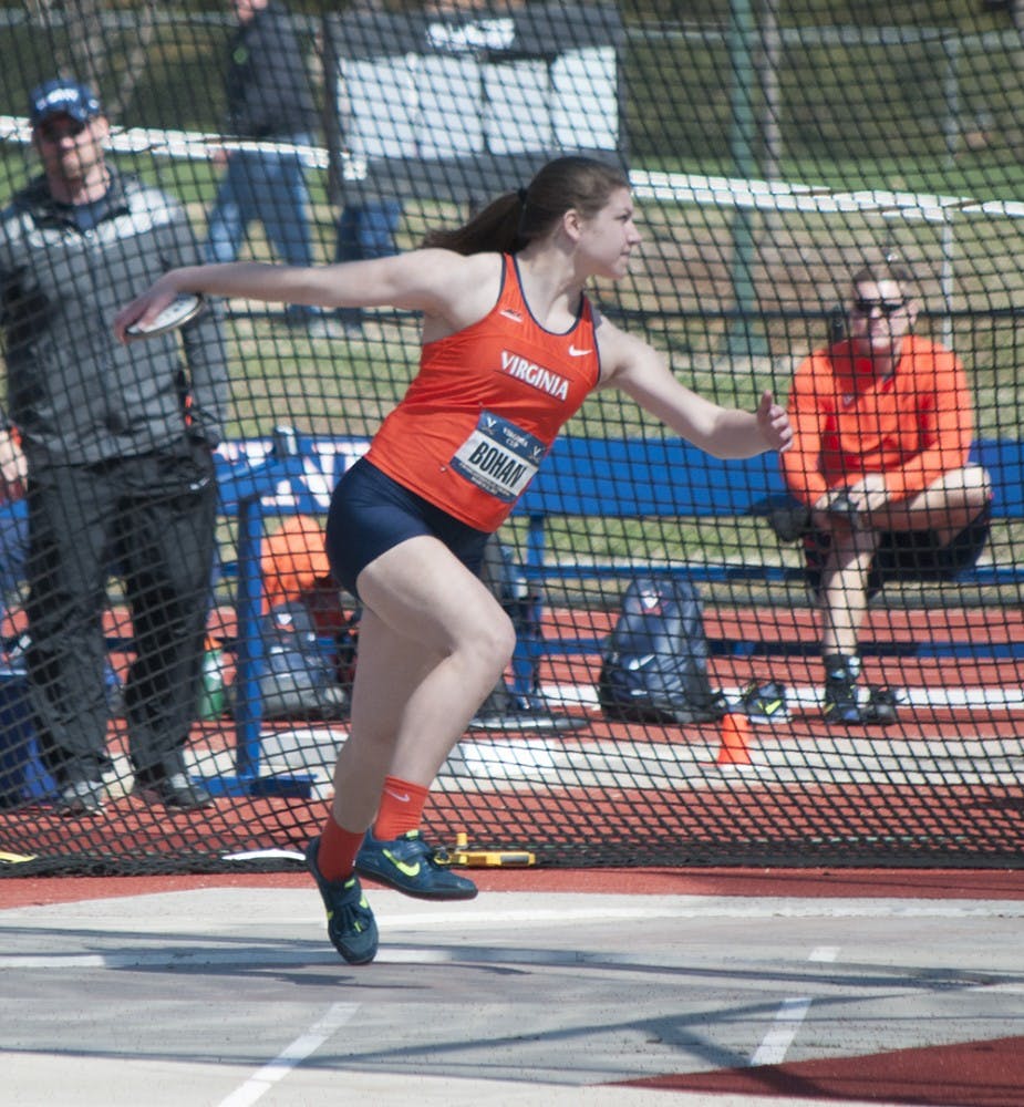 Senior thrower Christine Bohan claimed a decisive victory  in the women's shot put. 