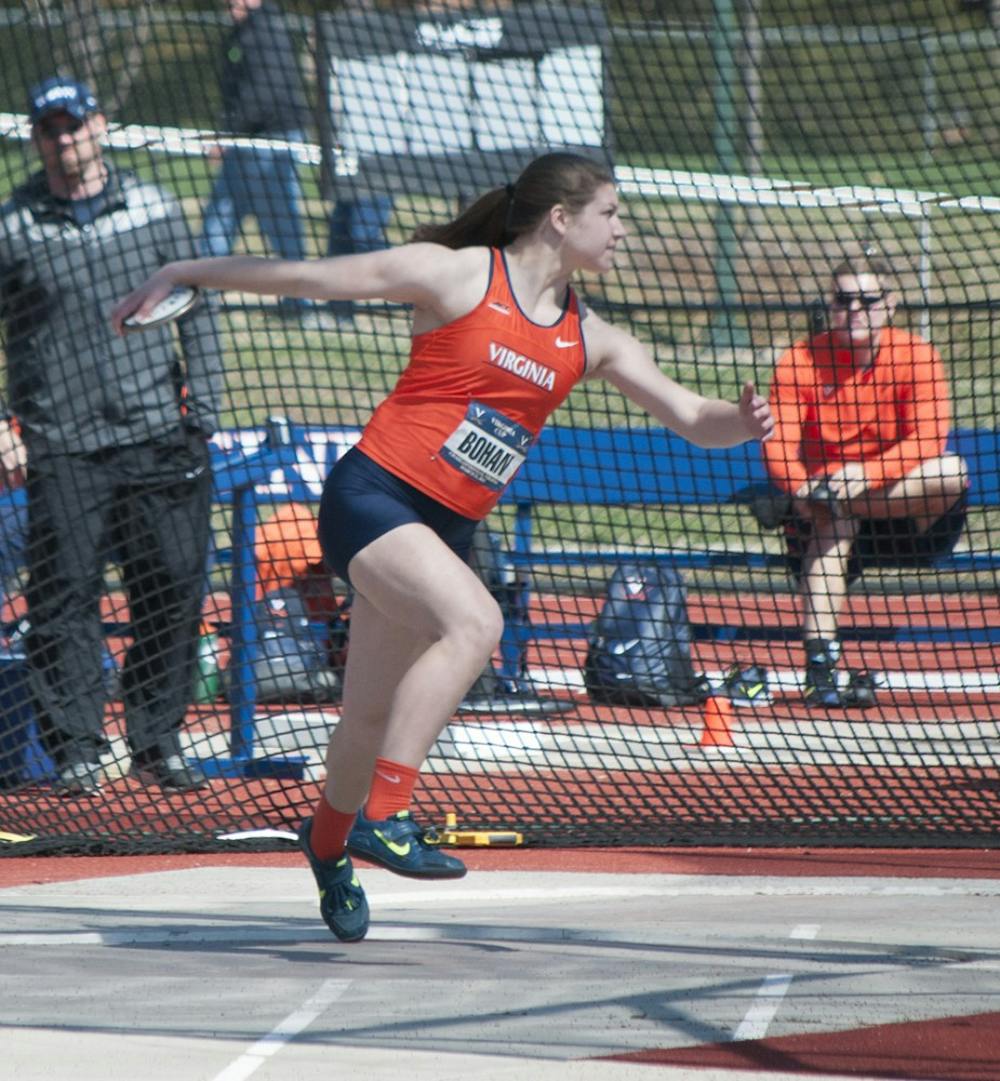 <p>Senior thrower Christine Bohan claimed a decisive victory  in the women's shot put. </p>