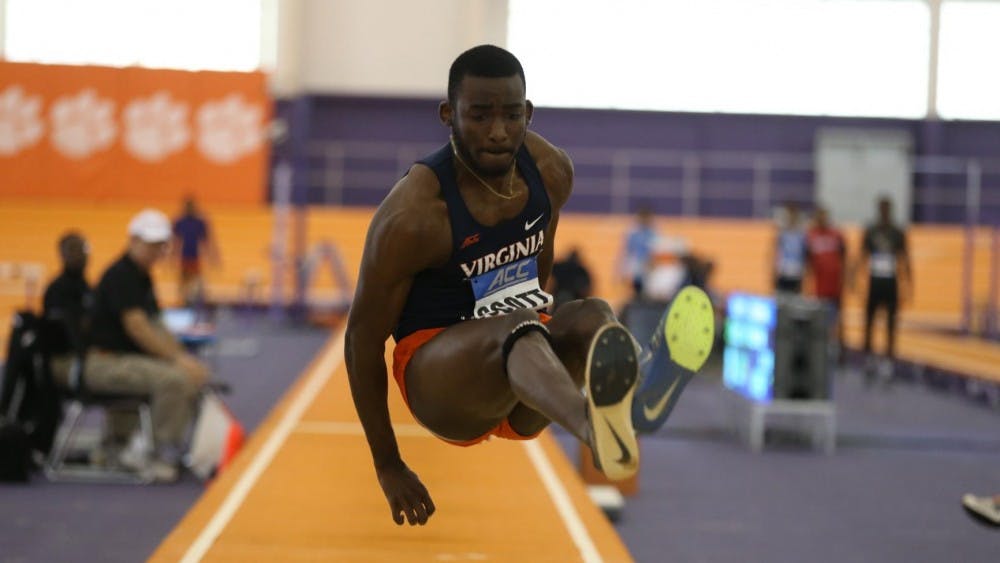 Junior Jordan Scott set a Virginia and ACC record in the triple jump at the Tiger Paw Invite