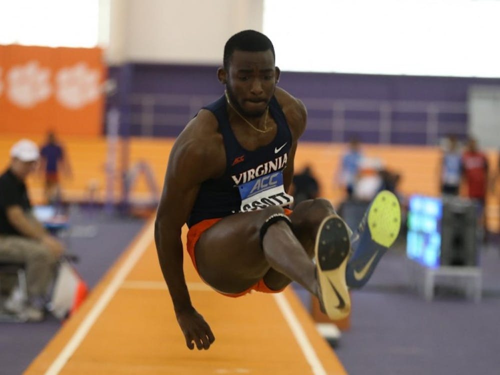 Junior Jordan Scott set a Virginia and ACC record in the triple jump at the Tiger Paw Invite