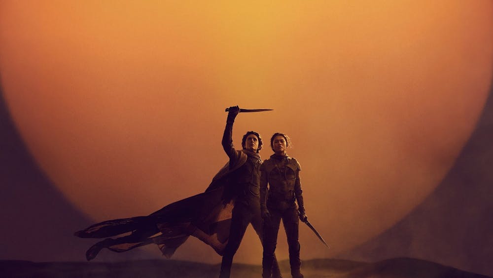 <p>So many striking images shine on screen — from the silhouettes of characters fighting in front of the setting sun, to grand shots of large crowds being led through the deserts of Arrakis by Paul.</p>