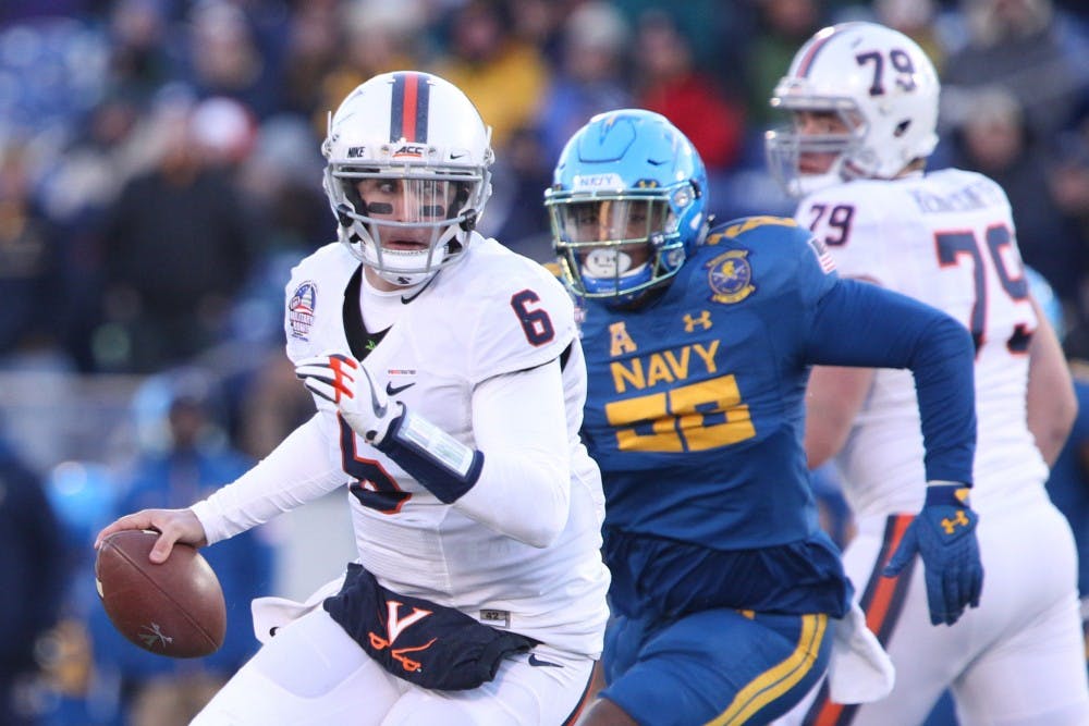 <p>Senior quarterback Kurt Benkert struggled for Virginia, completing 16 of 36 passes for only 145 and no touchdowns, including an interception.&nbsp;</p>