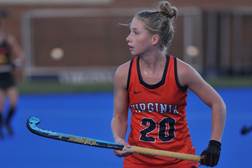 Senior back Becca Zamojcin was one of four Virginia seniors honored after the game.&nbsp;