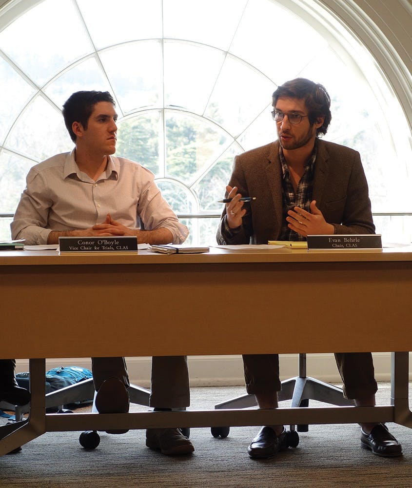 	The Honor Committee decided Sunday evening to ask students whether they preferred proctored or non-proctored exams. Committee Chair Evan Behrle, above, said the Committee was seeking student opinion. 