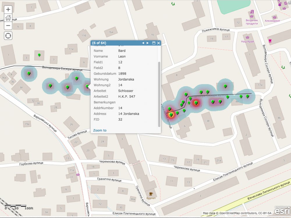 Waitman Beorn, lecturer in the Corcoran Department of History, created a digital map of the Lviv ghetto and Janowska concentration camp 