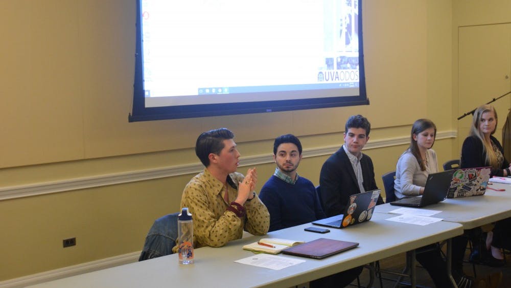 Ty Zirkle, a third-year College student and Student Council Vice President for Organizations, speaks on Young Americans for Freedom's CIO status.