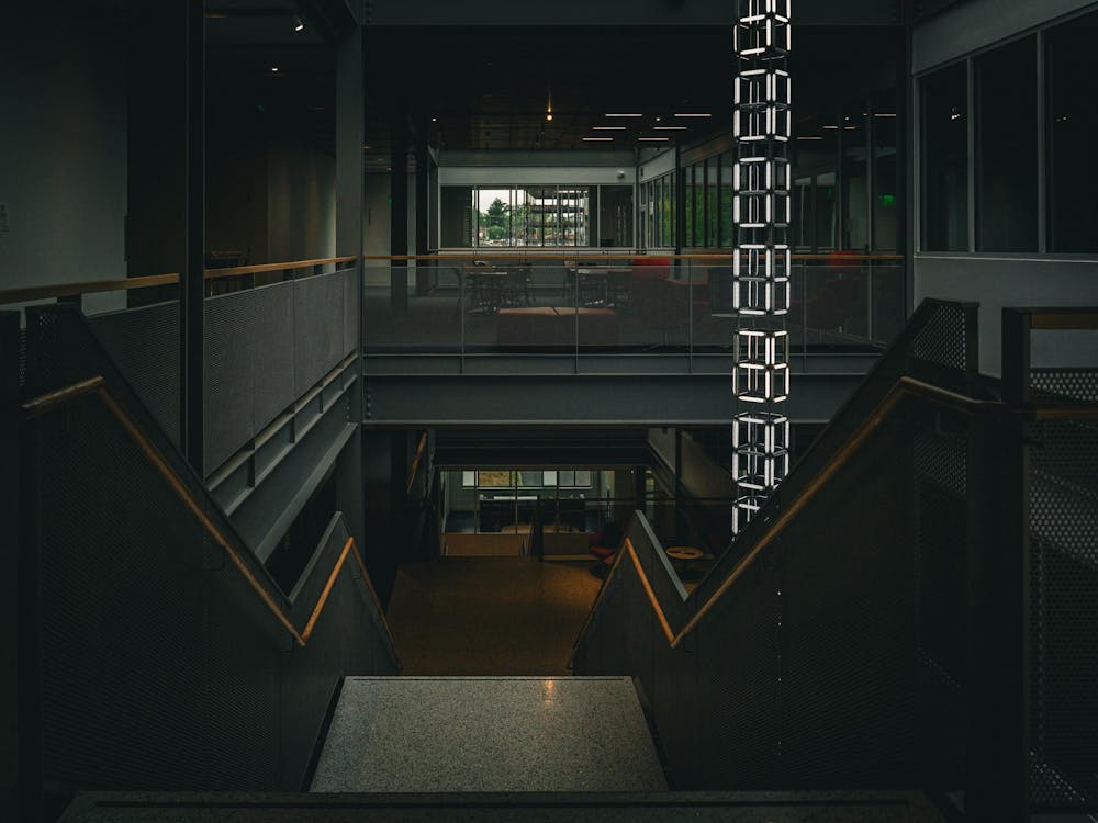 Modern and technology-focused architecture seen in the School of Data Science May 8, 2025.