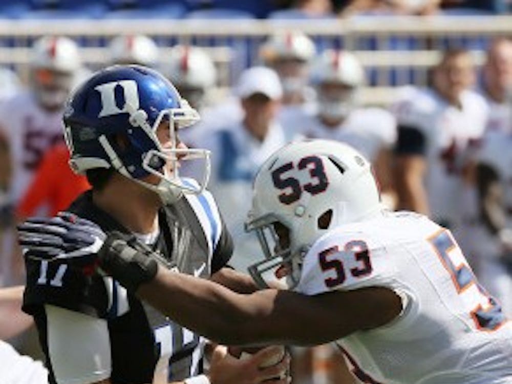 Junior linebacker Micah Kiser, who leads the ACC in tackles, has been a leader of a Virginia defense which has steadily improved its play this season.