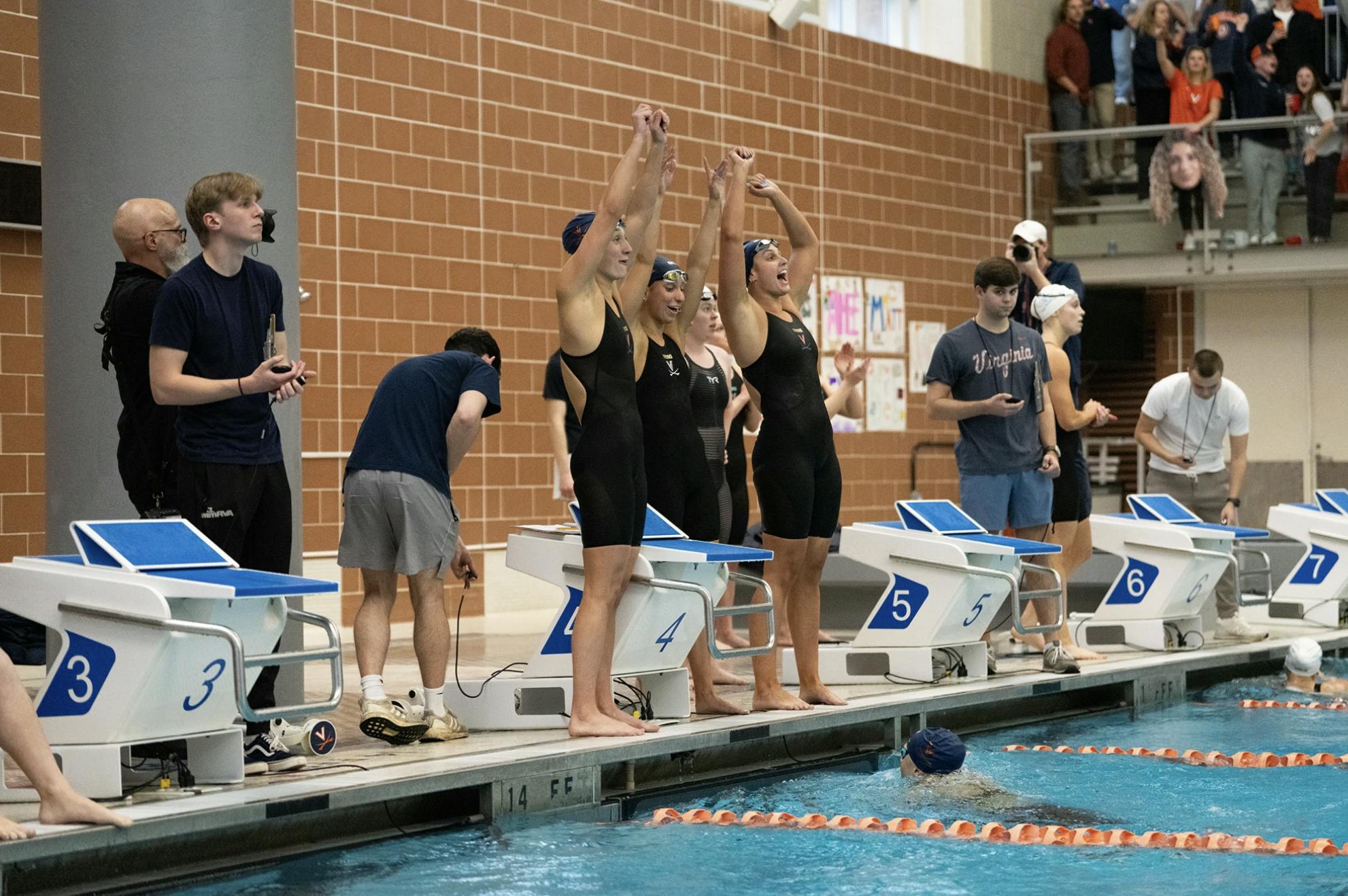 Virginia swimming celebrated their seniors' final home dual Saturday.