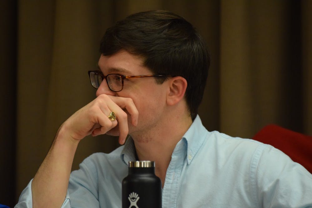 Honor Committee representative Owen Gallogly introduced an additional admissions informed retraction proposal at the Committee's Sunday meeting.