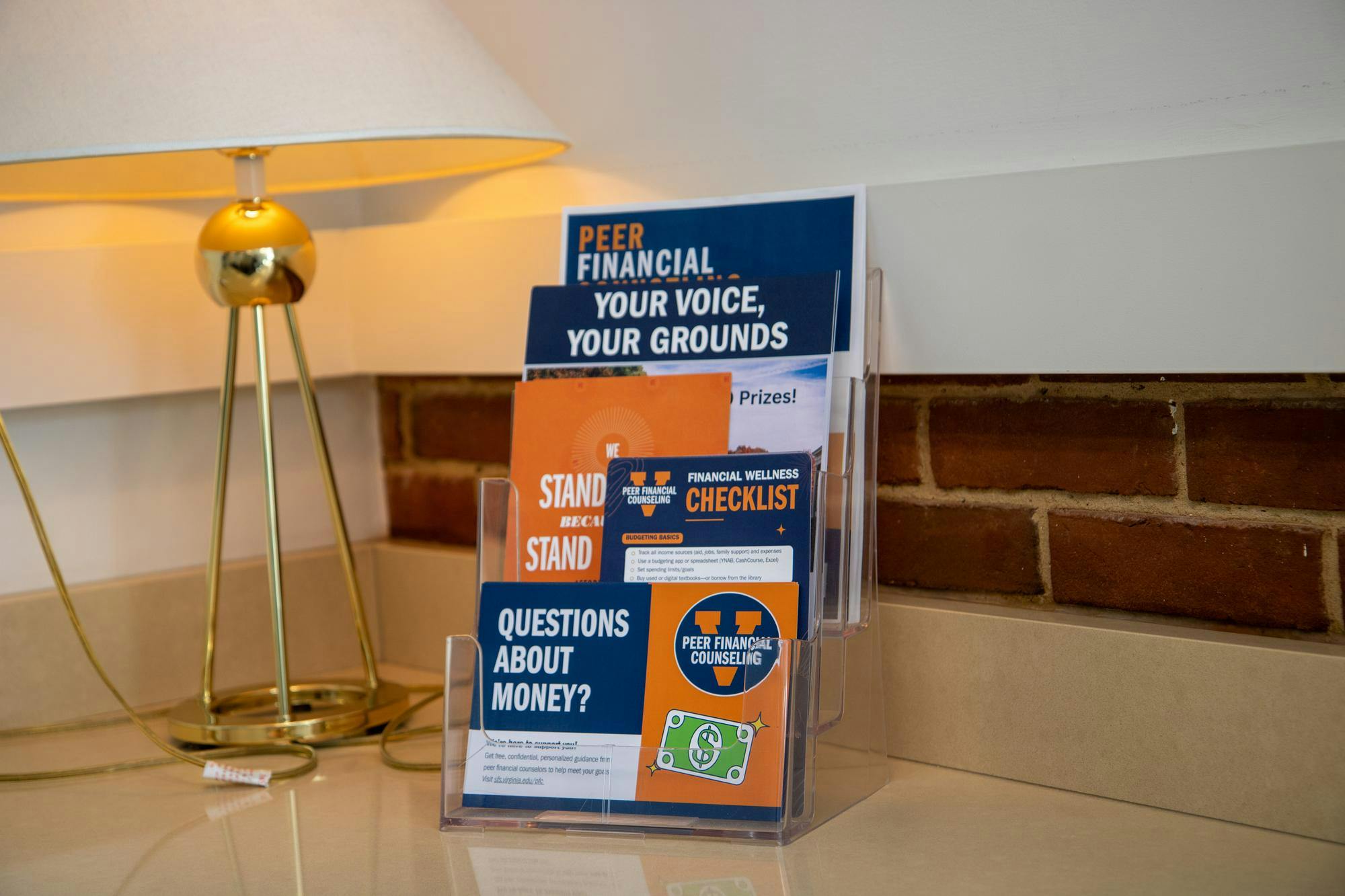 Student financial aid pamphlets, photographed Oct. 7, 2026.