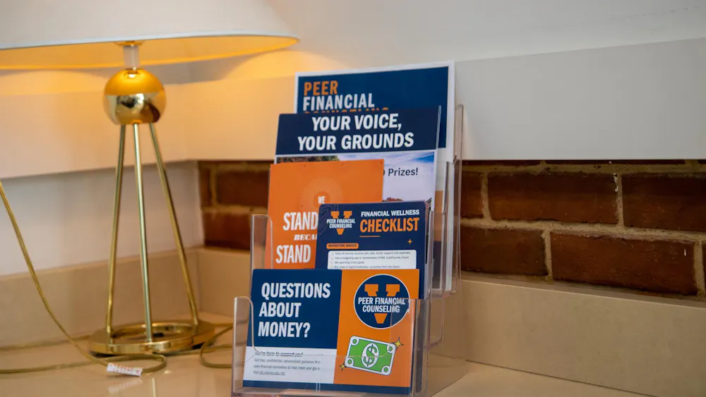 Student financial aid pamphlets, photographed Oct. 7, 2026.
