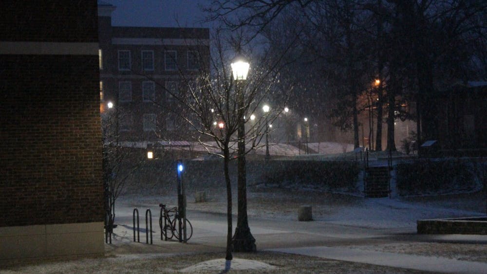 	The University announced classes will be cancelled shortly after 6 a.m. Monday, as a wintry mix just begins to accumulate on Grounds in a storm the National Weather Service predicts will leave between 8 and 12 inches of snow by the day&#8217;s end.