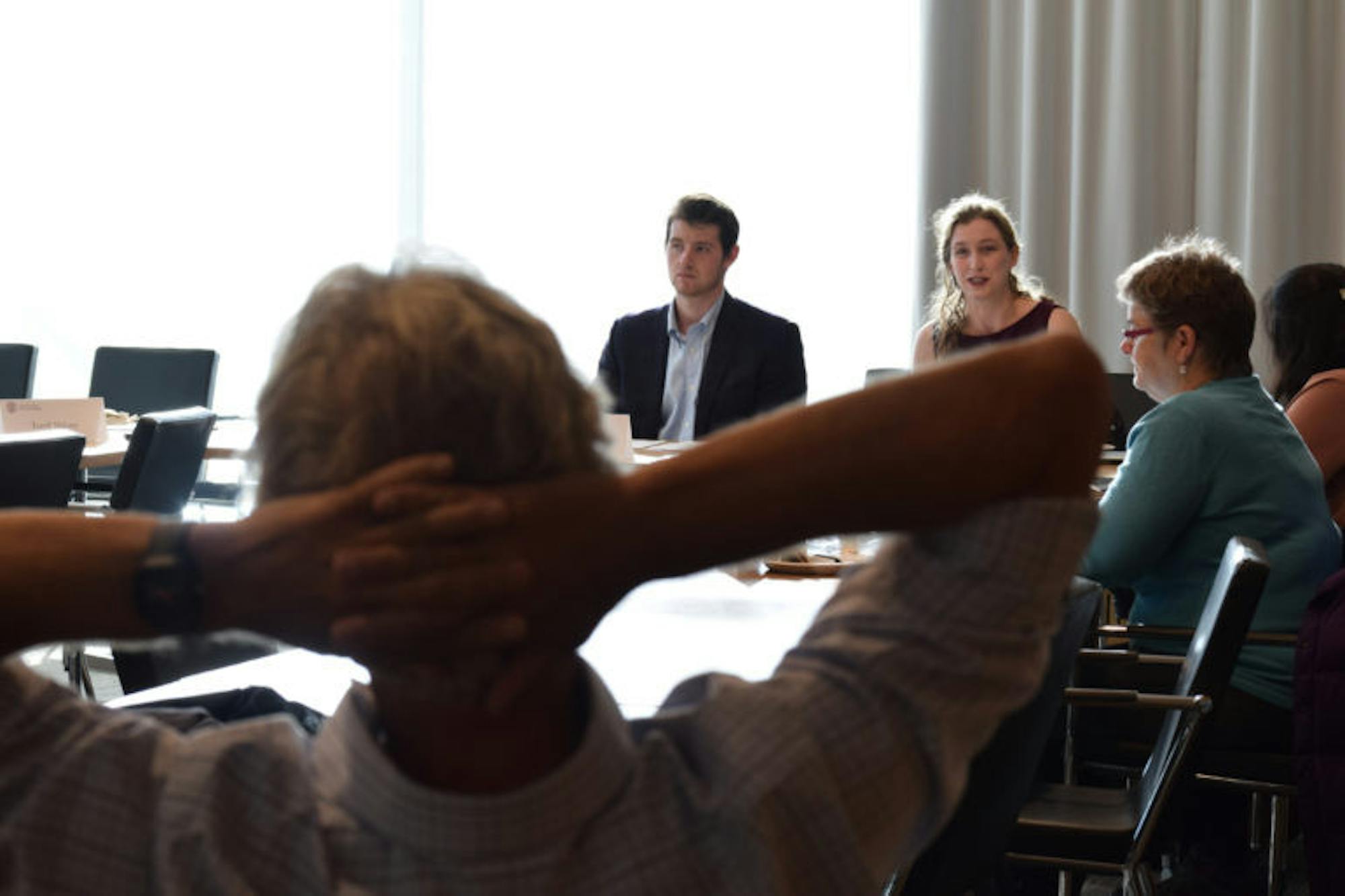 University Assembly gathers in Physical Sciences Building on October 3, 2017. (Nandita Mohan / Staff Photographer)