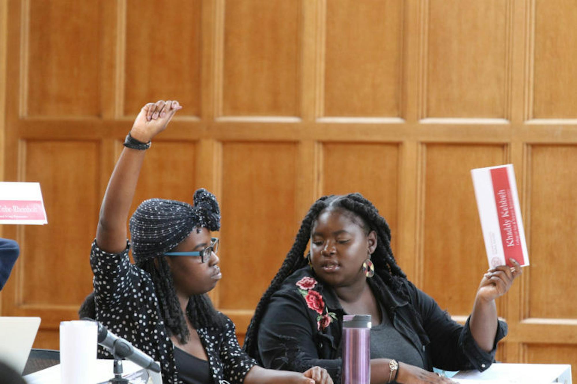 Khaddy Kebbeh ’19 (right), S.A. college of arts and sciences representative, will chair the new committee.