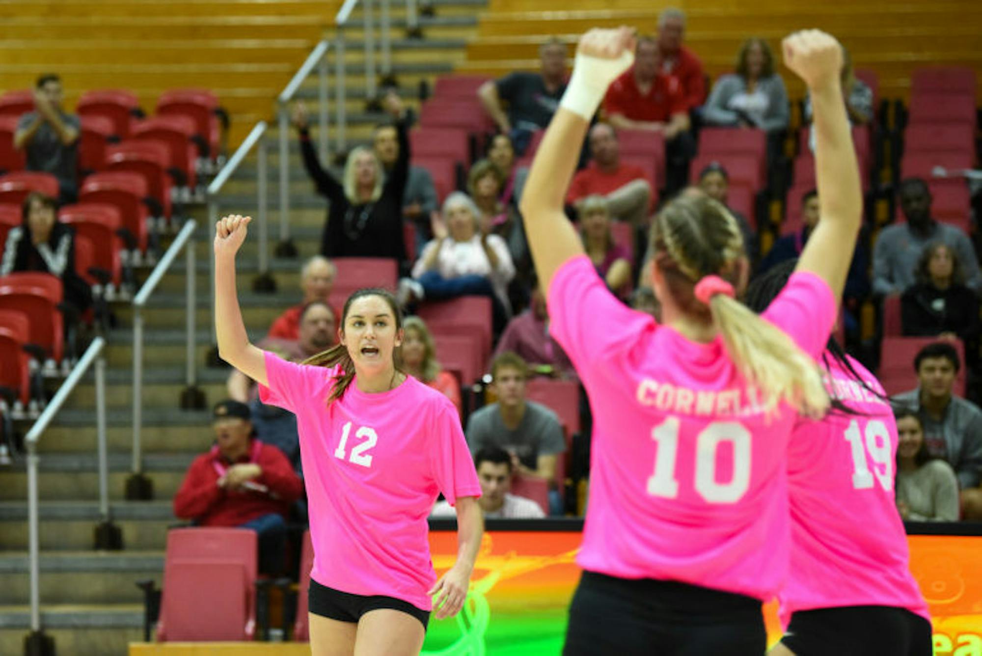 Cornell volleyball overcame a 2-0 deficit to defeat Brown on Friday night. (Boris Tsang / Sun Assistant Photography Editor)