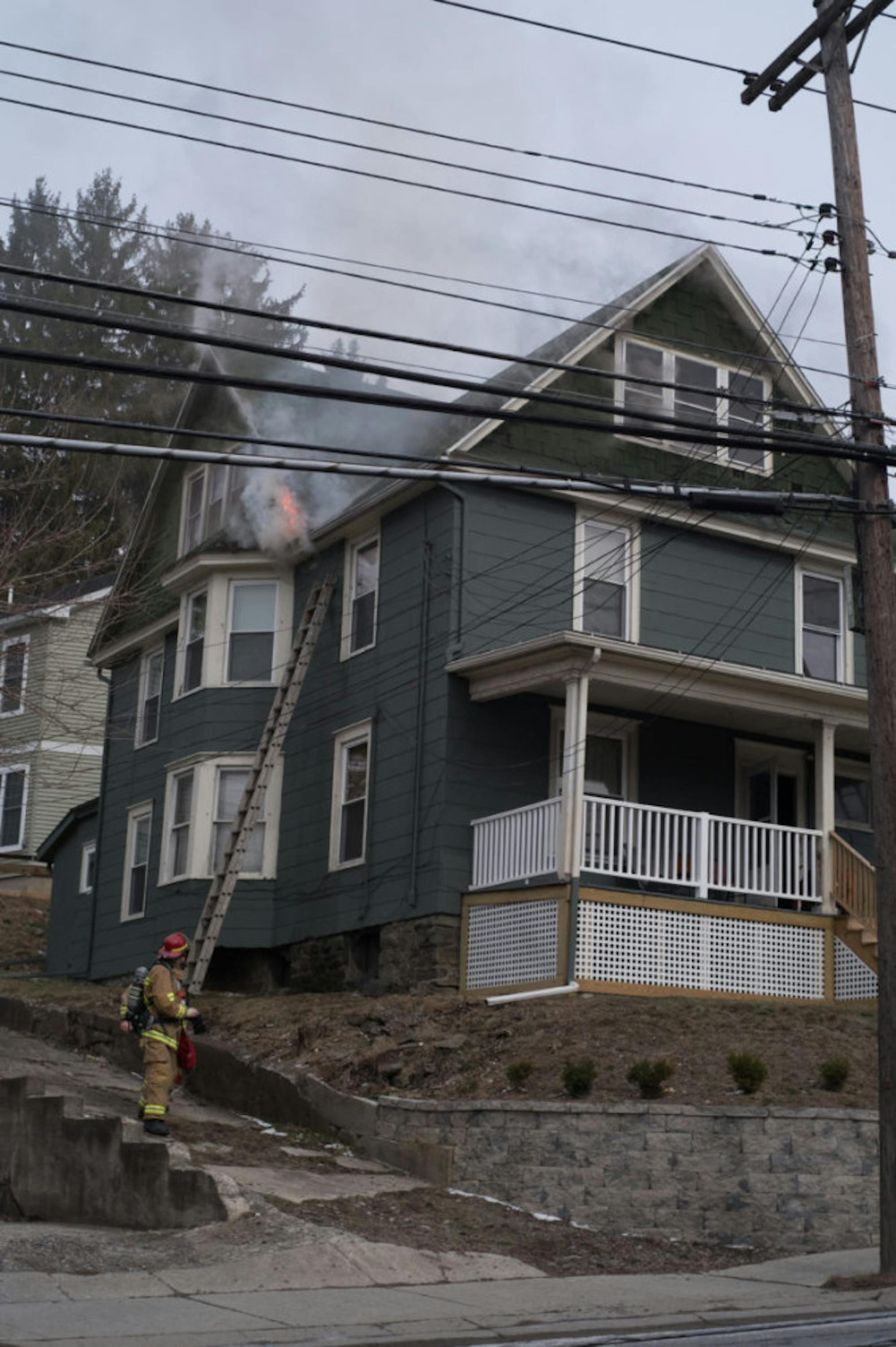 The fire began around 3 p.m. and was extinguished around 3:30, Ithaca's fire chief said.
