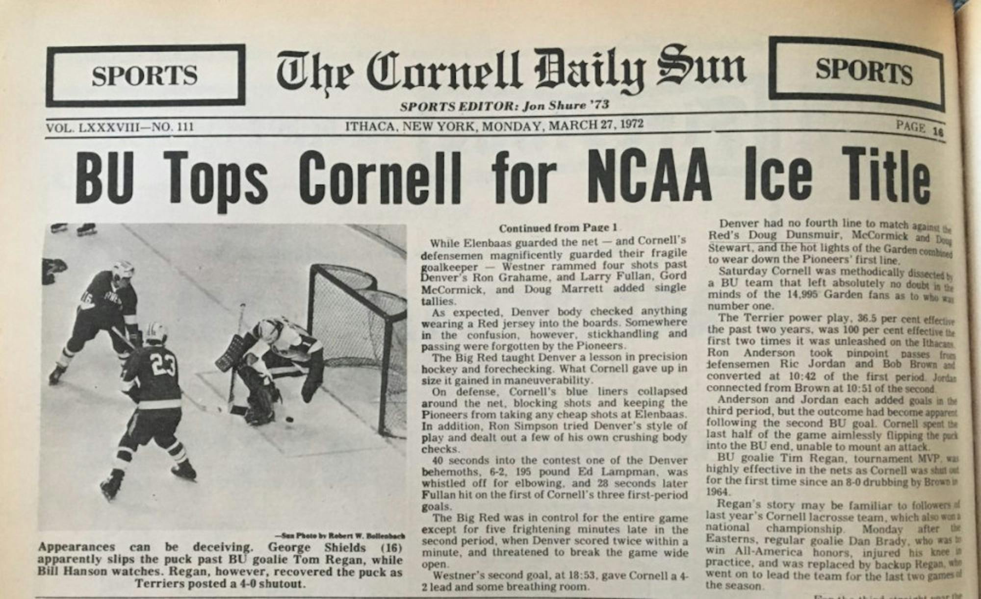 Cornell takes on its longtime rival in the NCAA tournament for the first time since 1972 this weekend.
