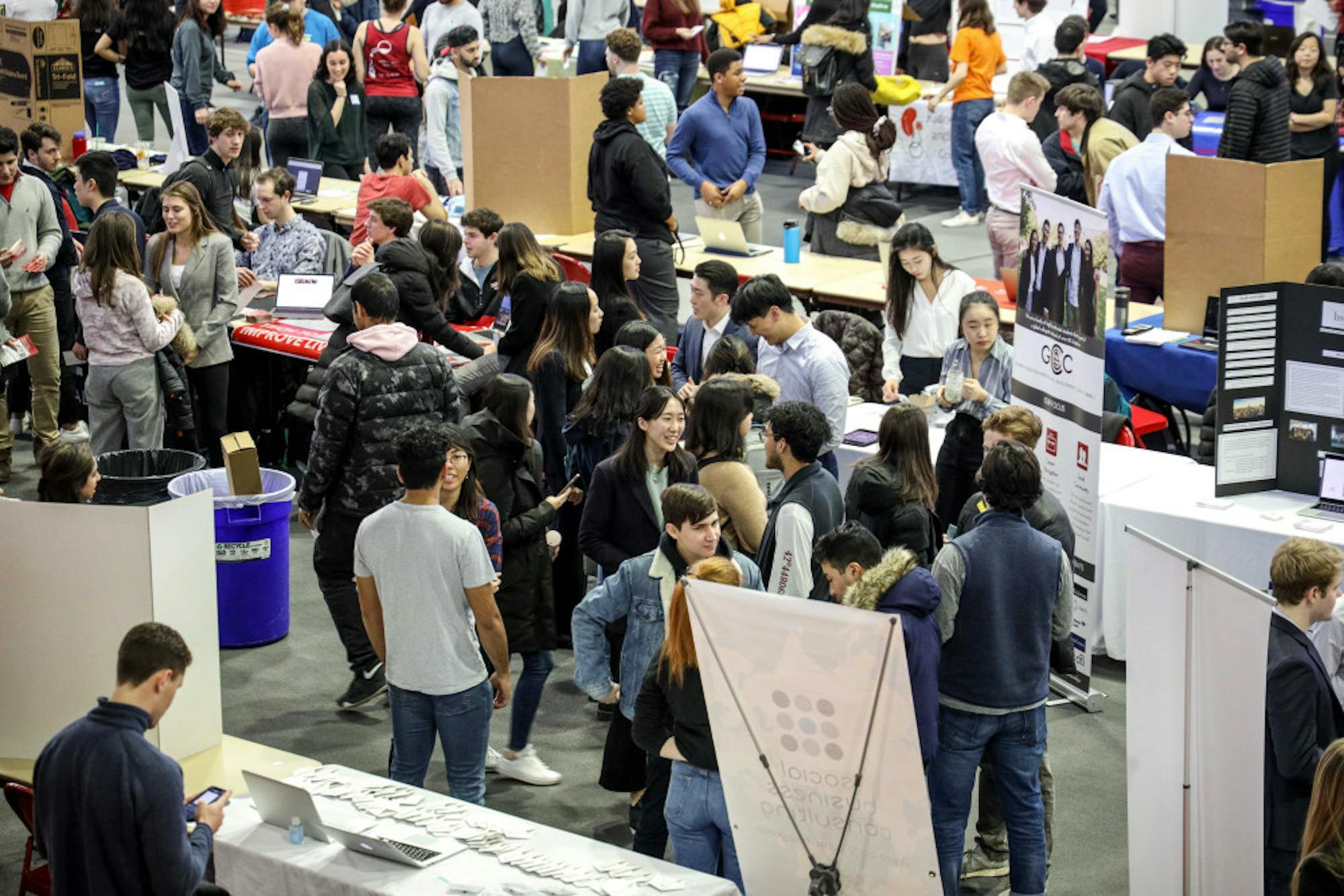 Students meet club members and learn about different organizations at ClubFest in Barton Hall this Sunday. (Michael Wenye Li/Sun Senior Photographer)