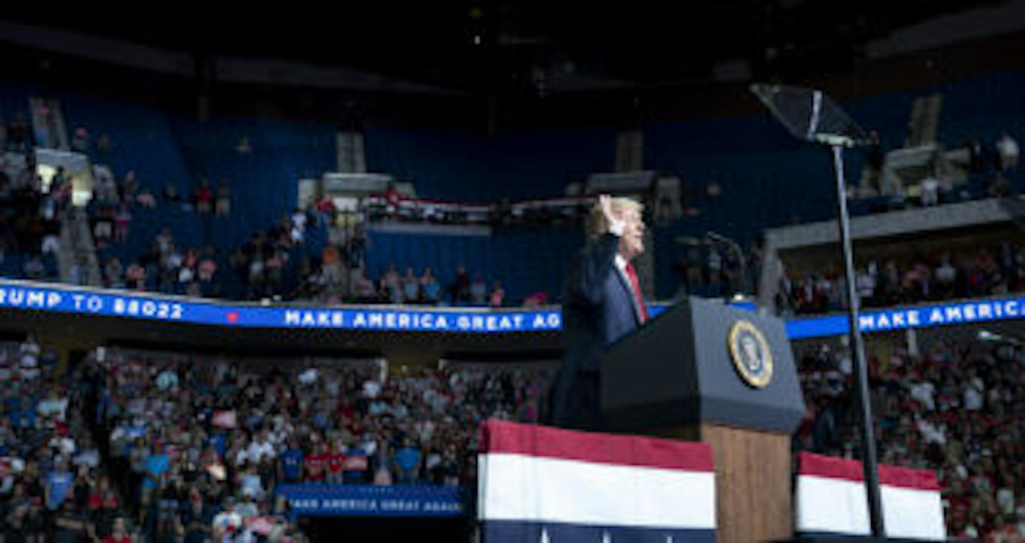 President Donald Trump addresses a campaign rally in Tulsa, Okla., on Saturday, June, 20, 2020. When he took the stage Saturday night in Tulsa, Okla., it had been more than three months since President Trump had held one of his treasured campaign rallies.