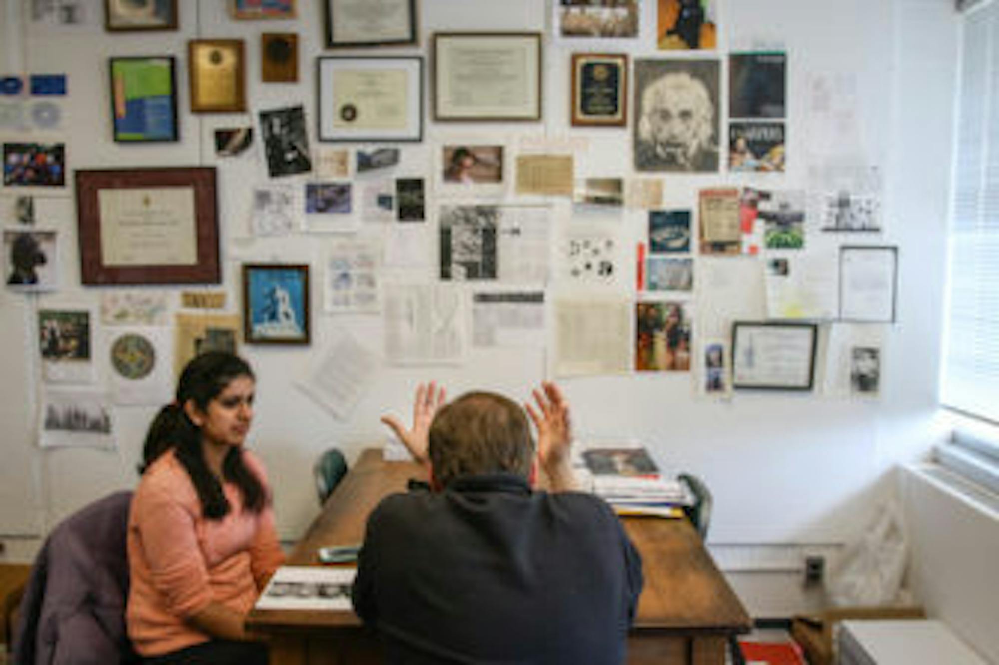 The Sun interviews Mathematics Professor Steve Strogatz in Malott Hall on March 22, 2017.